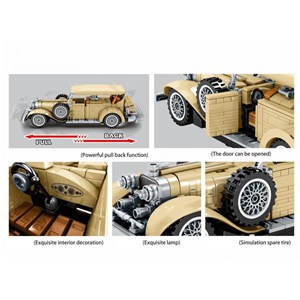 لگو تکنیک ماشین کلاسیک مدل Lincoln Klassieke Vintage Auto Technische Bouwsteen Kb V12_اسباب بازی